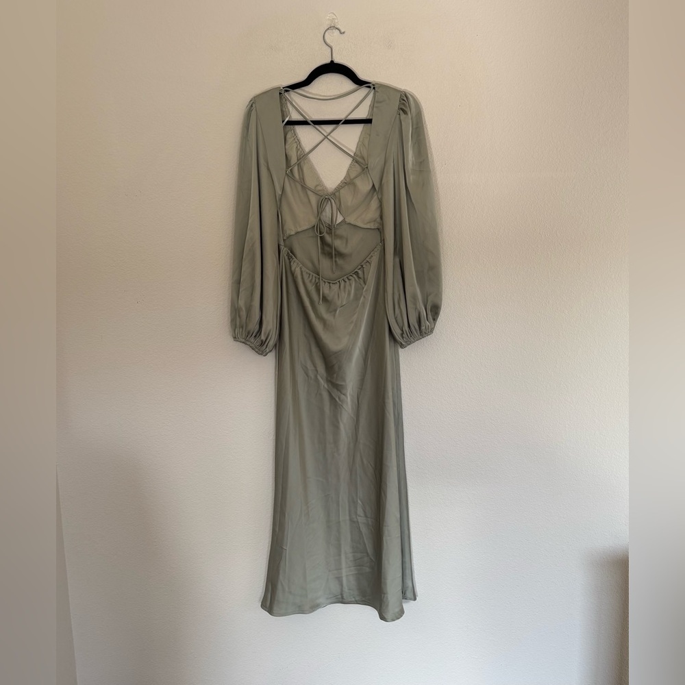 Billy J Cleo Midi Dress Olive NWT - Picture 5 of 8